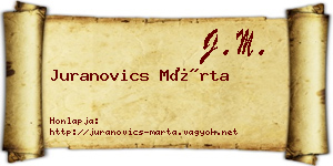 Juranovics Márta névjegykártya