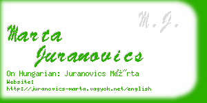 marta juranovics business card